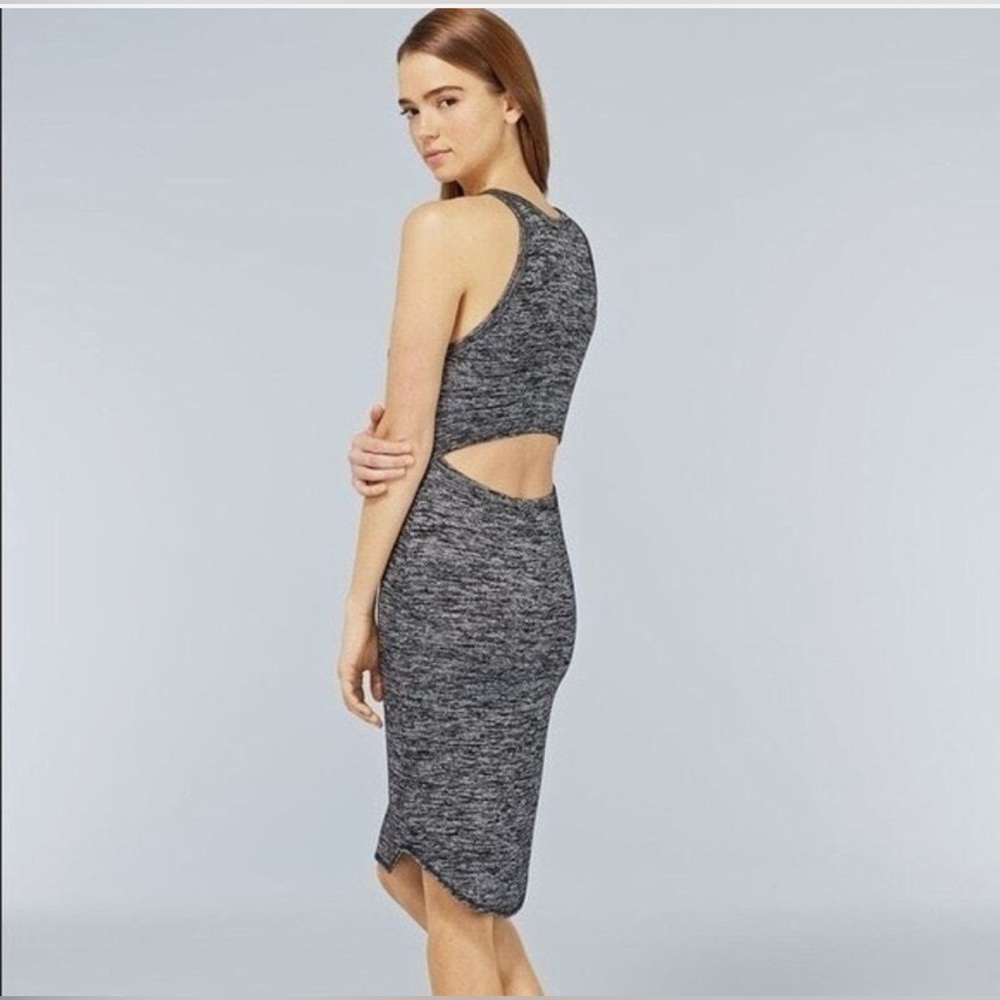 Aritzia Wilfred Free Yasmin Midi Bodycon Dress – Size S‎ Gray Cutout Back